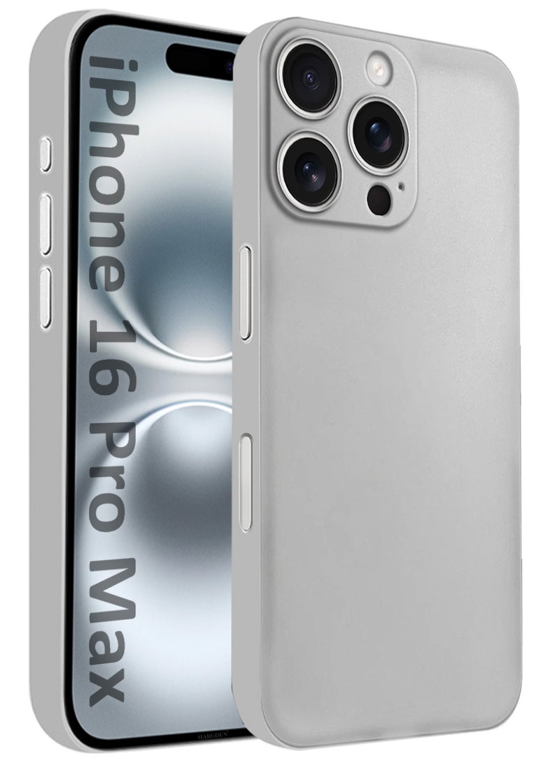 MARGOUN Thin Case for iPhone 16 Pro Max, Back Cover Sturdy Durable Ultra-Thin Case Drop Protection Cover Clear Light Grey-1 - Image 1