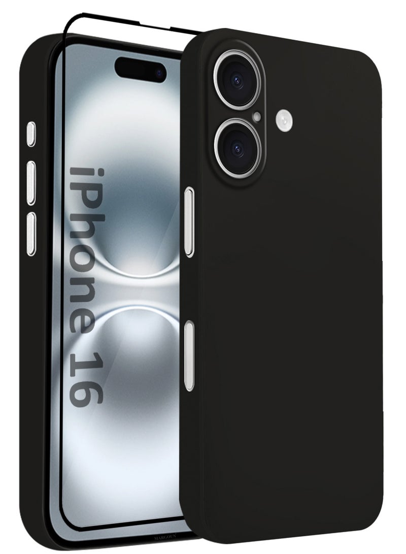 MARGOUN 2Packs Thin Case for iPhone 16 , Back Cover Sturdy Durable Ultra-Thin Case Drop Protection Cover Clear Black-2 - Image 1