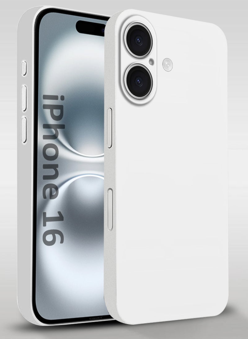 MARGOUN Thin Case for iPhone 16 , Back Cover Sturdy Durable Ultra-Thin Case Drop Protection Cover Clear White-1 - Image 1