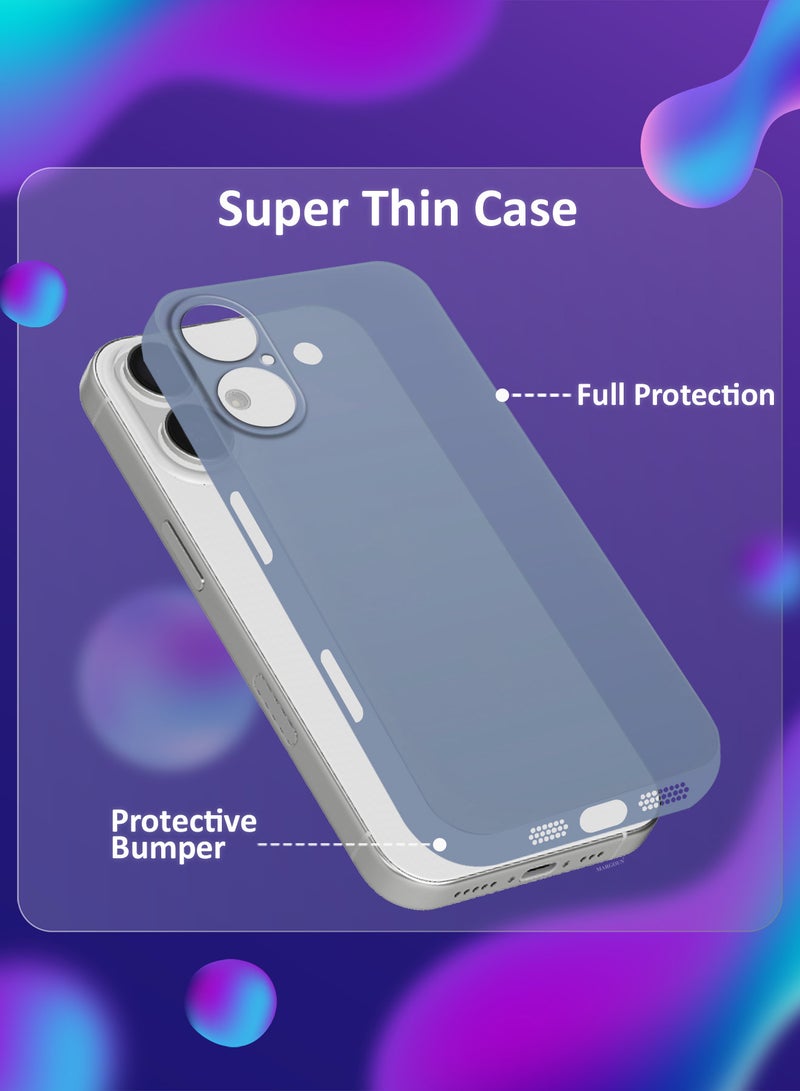 MARGOUN Thin Case for iPhone 16 , Back Cover Sturdy Durable Ultra-Thin Case Drop Protection Cover Clear Blue-1 - Image 2