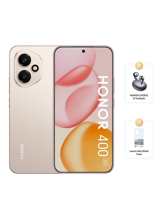 Honor - 400 5G Dual SIM Desert Gold 12GB RAM 256GB With Free HONOR CHOICE S7 Earbuds And Louvre Case - Middle East Version - Image 1