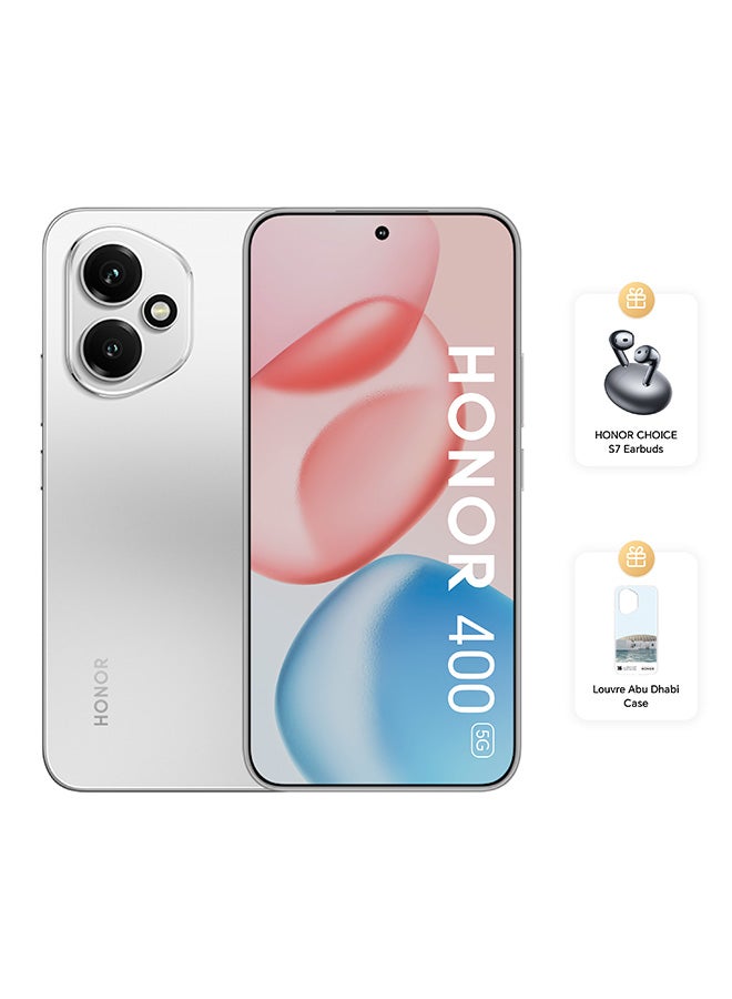Honor - 400 5G Dual SIM Meteor Silver 12GB RAM 512GB With Free HONOR CHOICE S7 Earbuds And Louvre Case - Middle East Version - Image 1
