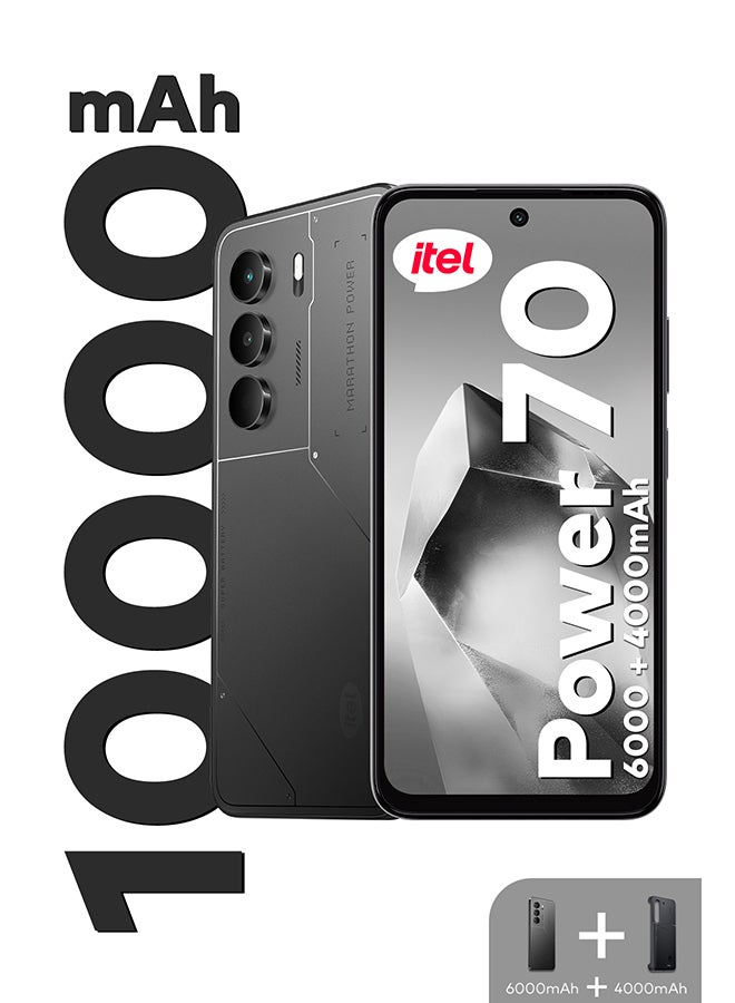 ITEL - P70 Dual SIM Black 4+4GB RAM 128GB 4G With Charging Case, Hair Trimmer, Praying Mat And Itel Cup - Middle East Version - - Image 1