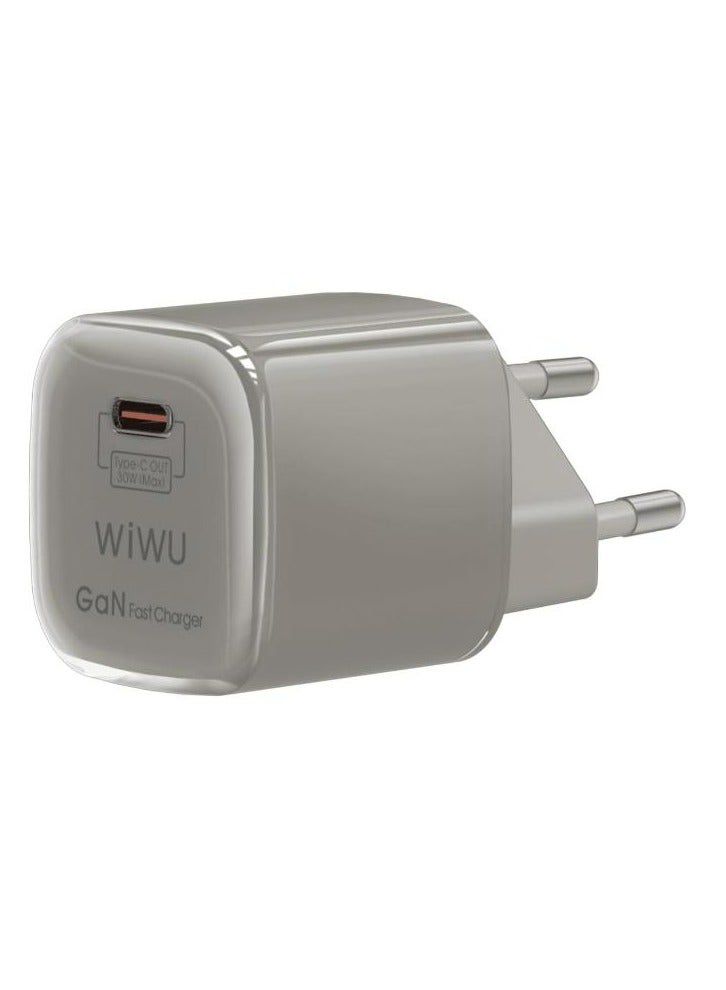 Wiwu Jello 30W Pd Gan Fast Charger+ Cable Sets Wi-U017 Eu Plug+Type-C To Type-C Cable white - Image 2