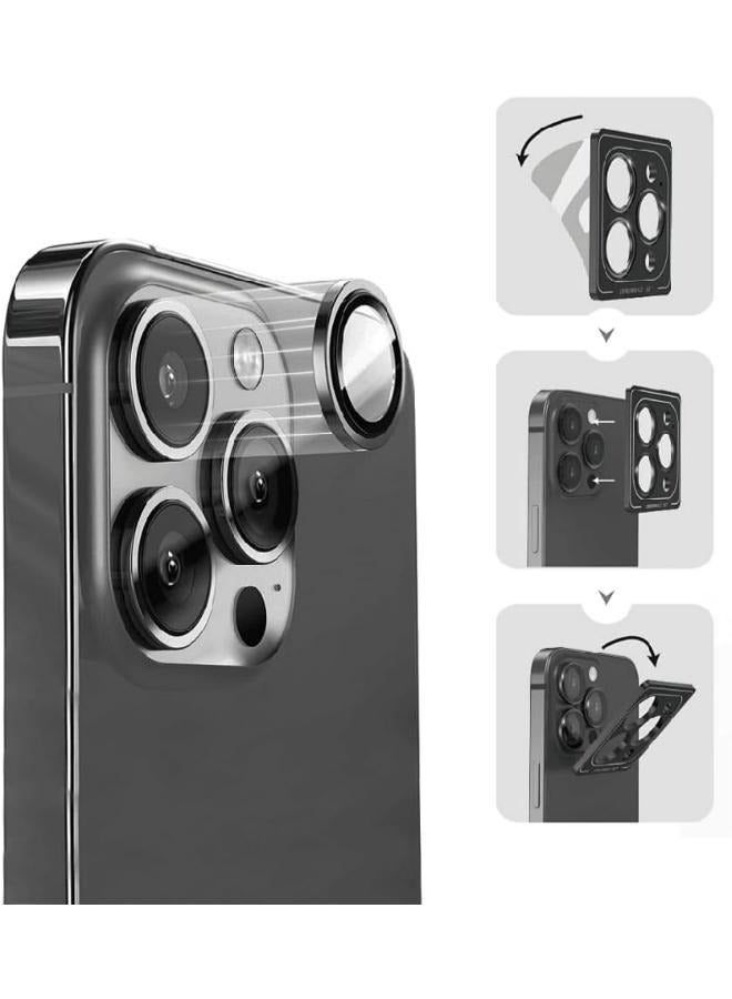 Wiwu Pvd Two-Color Easy-To-Stick Lens Guard Ip16 Pro/Ip16 Pro Max Titanium Gray - Image 2