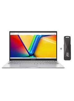 Vivobook 15 X1504VA-NJ108 Laptop With 15.6-Inch Full HD(1920x1080) Display, Core i7-1355U Processor/32GB RAM DDR5/512GB SSD/Intel Iris XE Graphics/Windows 11 + Flash Drive 64GB 3.2 English/Arabic Cool Silver