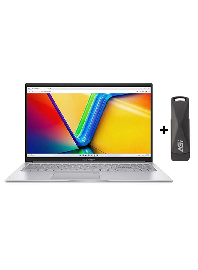 ASUS Vivobook 15 X1504VA-NJ108(Upgraded Version) Laptop With 15.6-Inch Full HD(1920x1080) Display, Core i7-1355U Processor/24GB RAM DDR5/512GB SSD/Intel Iris XE Graphics/Windows 11 + Flash Drive 64GB 3.2 English/Arabic Cool Silver  - Image 1