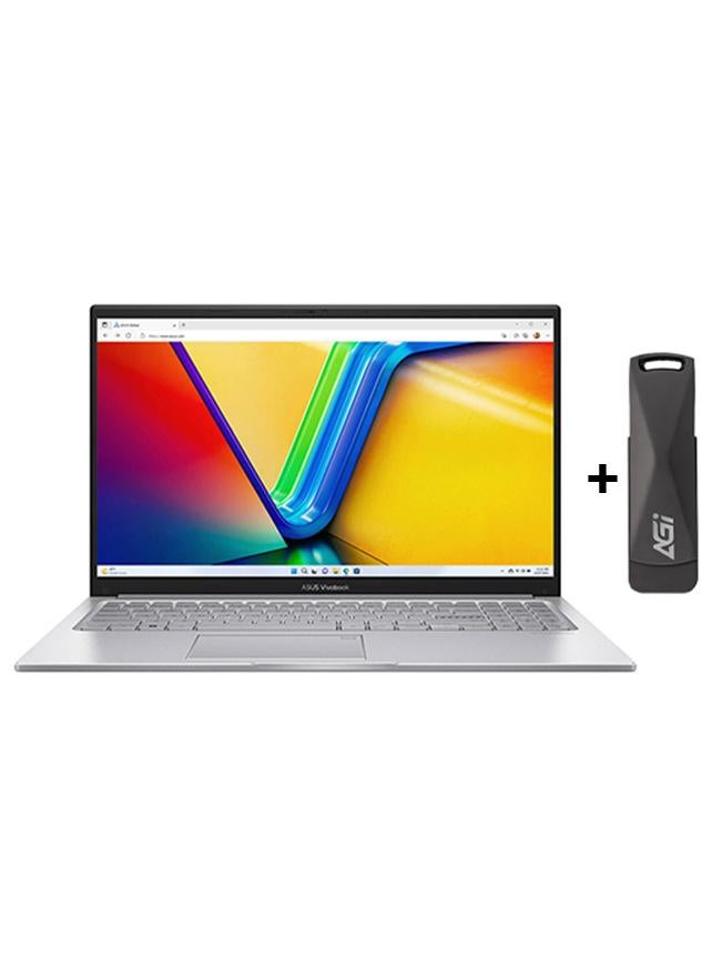 ASUS Vivobook 15 X1504VA-NJ108(Upgraded Version) Laptop With 15.6-Inch Full HD(1920x1080) Display, Core i7-1355U Processor/24GB RAM DDR5/512GB SSD/Intel Iris XE Graphics/Windows 11 + Flash Drive 64GB 3.2 English/Arabic Cool Silver - Image 1