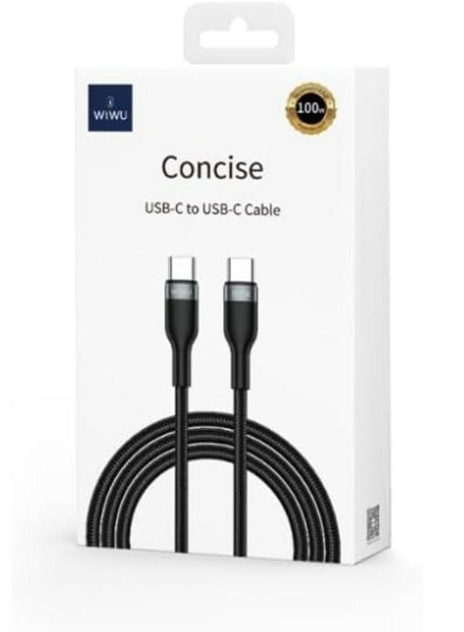 WIWU Wi-C035 City 100W PD Fast Charging Cable Wi-C035 White C-C black - Image 5
