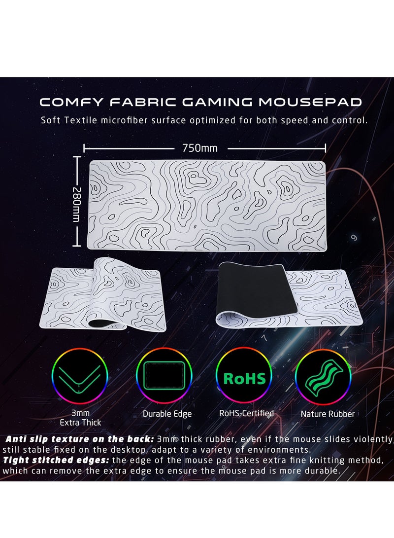 GameOn - All-In-One Gaming Bundle, Keyboard, Headset, Mouse & Mousepad - GO-CYPHERW-XL-W | White - Image 1
