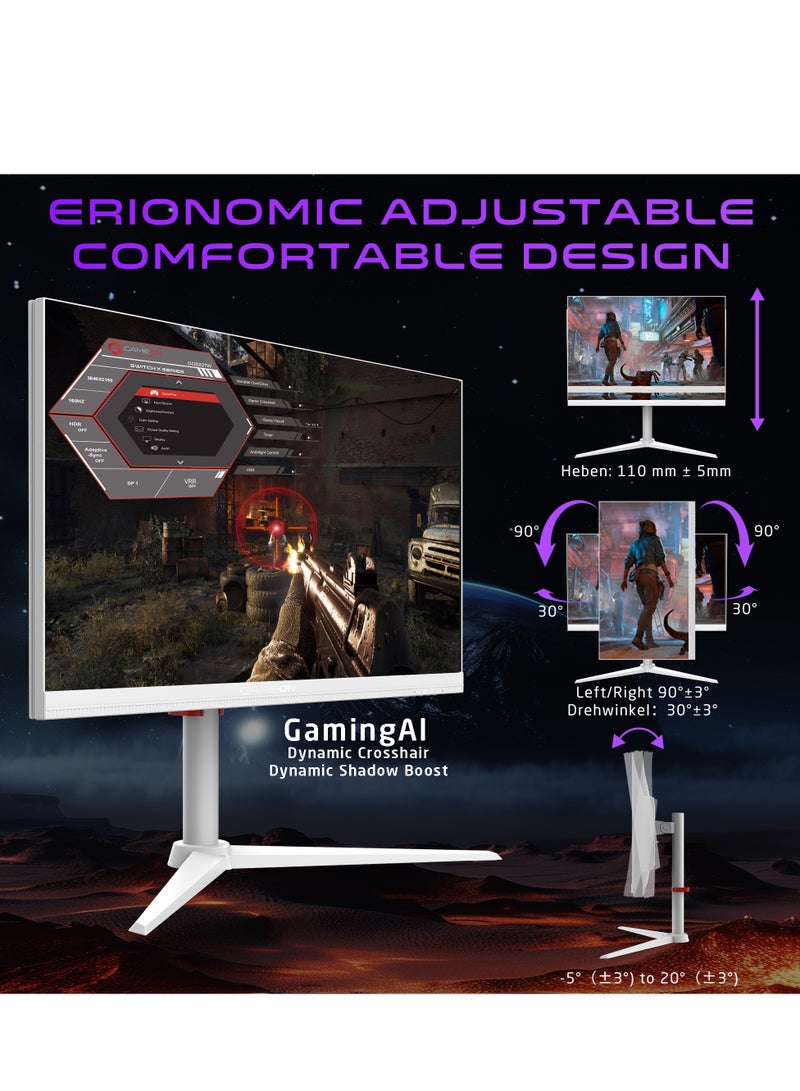 جايم أون 27" Inch Dual Switch Gaming Monitor (1920x1080) FHD, Fast IPS Panel, 160/320Hz Refresh Rate, Response Time 0.5ms, HDMI 2.1, G-Sync & Free Sync, Support PS5 - GOSX27B | Black  - Image 4