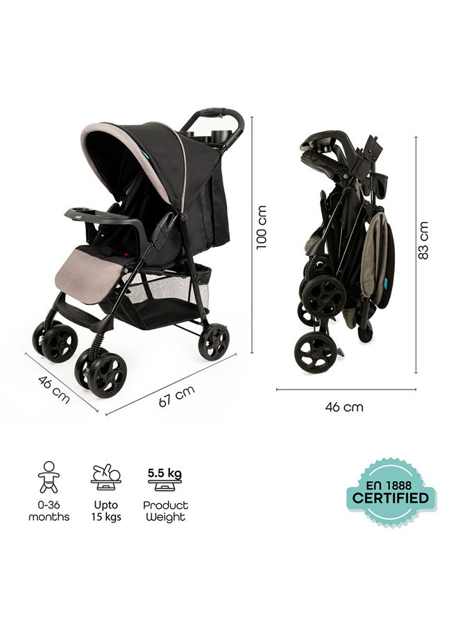 Moon Metro Urban Baby Stroller -Black  - Image 3