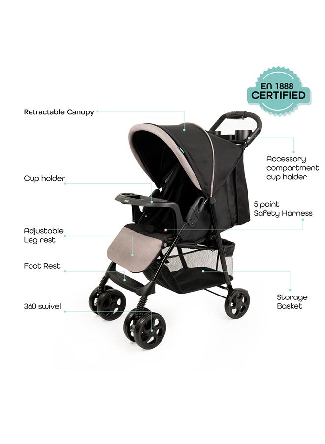 Moon Metro Urban Baby Stroller -Black  - Image 2