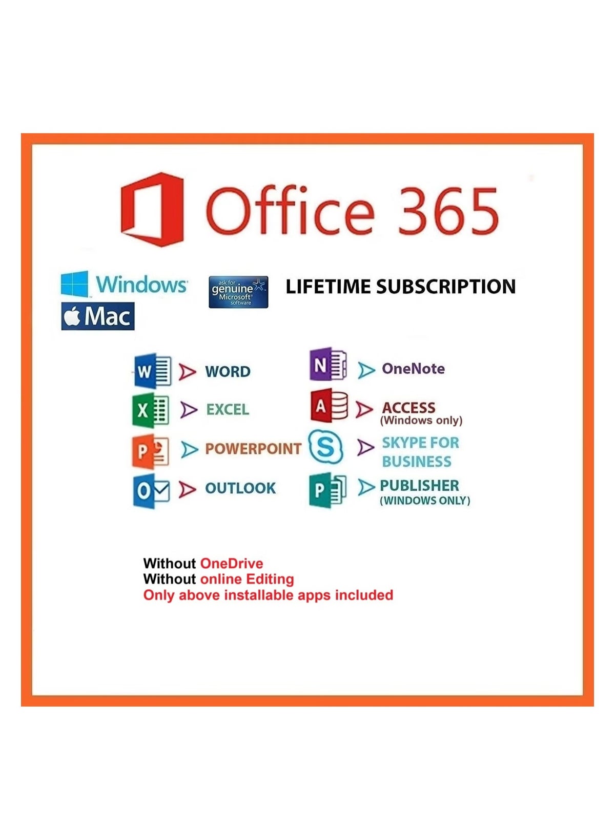 Microsoft Office 365 Lifetime Brand New Account for 5 Devices (Windows