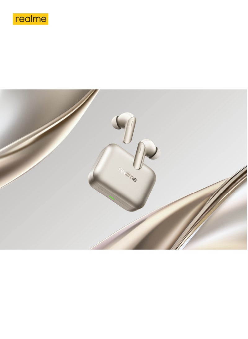 realme - Air7 TWS Earbuds: 52dB ANC, 52H Playtime, Low Latency gold - Image 1