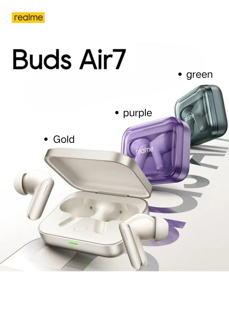 realme - Air7 TWS Earbuds: 52dB ANC, 52H Playtime, Low Latency gold - Image 1