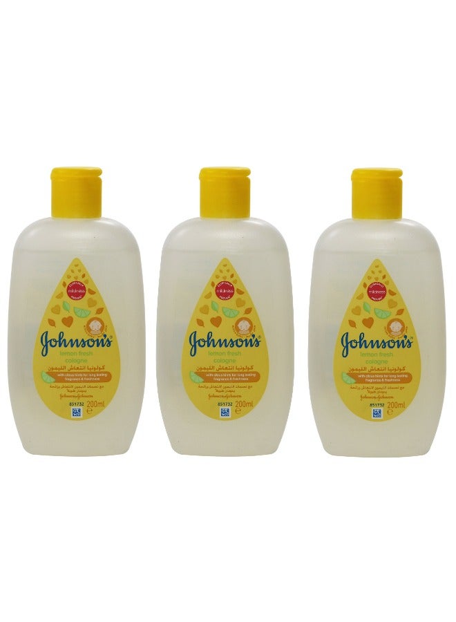 جونسون 3 Pieces Lemon Fresh Cologne 200 Ml  - Image 1
