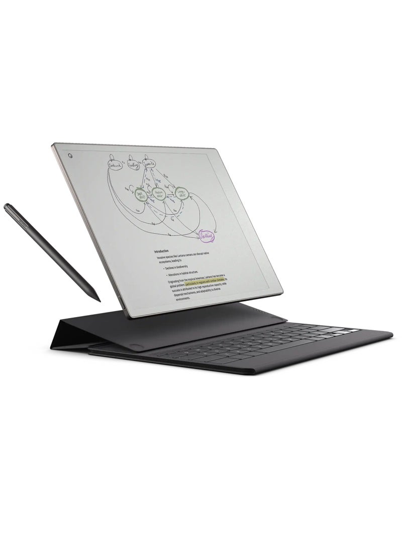 Paper Pro Bundle - 11.8” Color Digital Tablet with Marker Plus And Mosaic Basalt Keyboard Folio, Adjustable Reading Light, Real Paper Feel, and 14-Day Battery Life