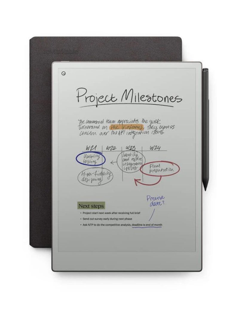 Remarkable Paper Pro Bundle - 11.8-Inch Color Digital Tablet with Marker Plus And Mosaic Basalt book Folio, Adjustable Reading Light, Real Paper Feel, and 14-Day Battery Life - Image 1