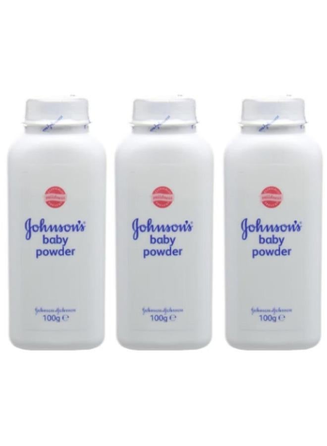 جونسون 3 قطع من بودرة الأطفال، 100 جرام - Image 1