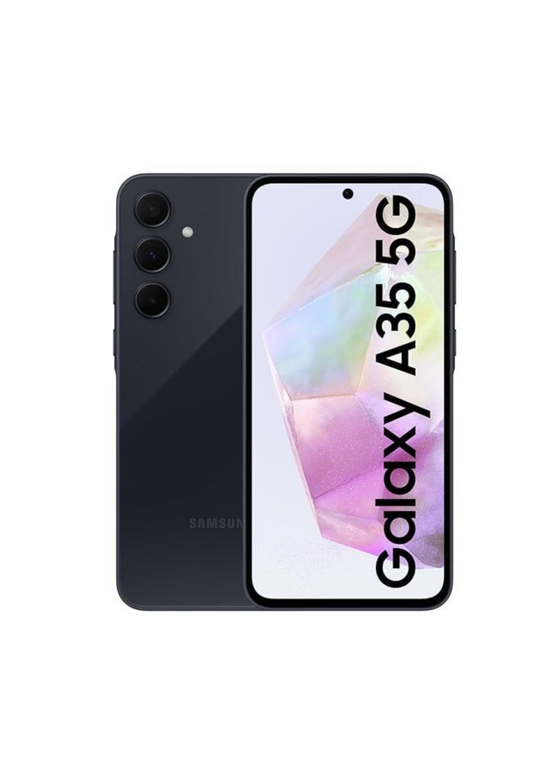 سامسونج جالاكسي A35 5G مفتوح (الإصدار الهندي، أزرق رائع، 8 جيجابايت رام، 128 جيجابايت تخزين) | يعمل مع جميع شركات الاتصالات GSM | شريحتين SIM | شاشة سوبر AMOLED | كاميرا ثلاثية 50 ميجابكسل | بطارية 5000 مللي أمبير - Image 1