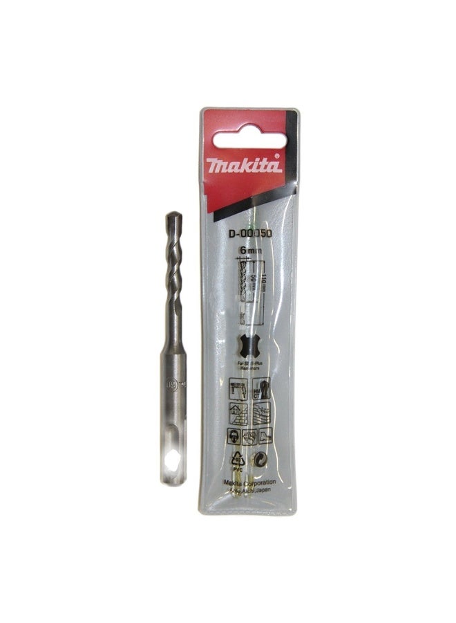 Makita D-00050 6 x 110mm SDS-Plus Hammer Drill Bit 6MM X 110MM - Image 1