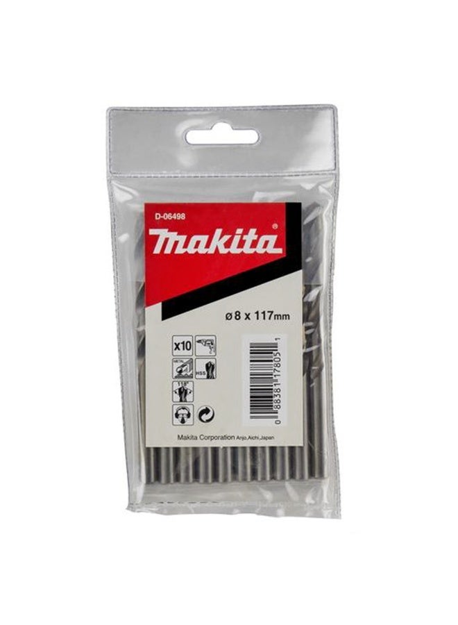 ماكيتا D-06498 8 × 117 مم بت حفر معدني HSS-G عبوة 10 قطعة - Image 1