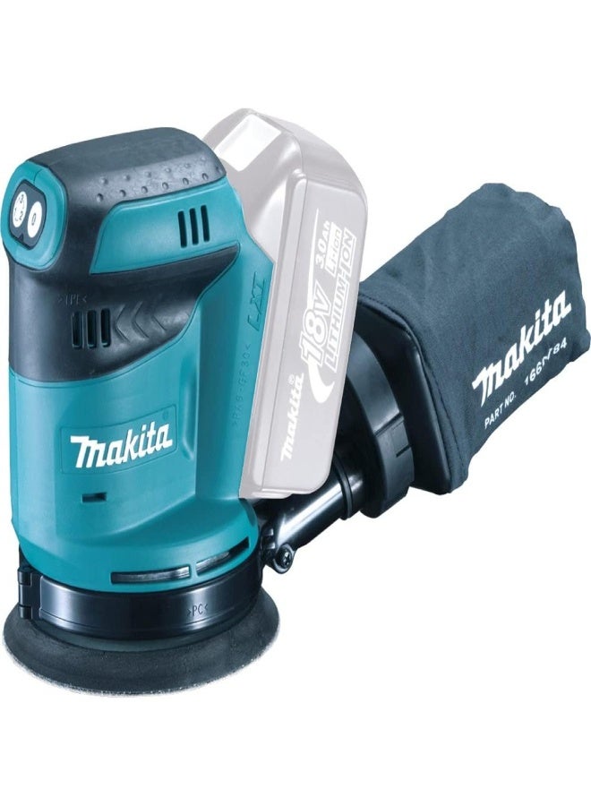 Makita DBO180Z 125mm 18V Cordless Random Orbit Sander Blue 5"  - Image 1