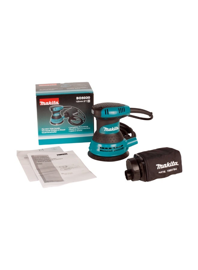 Makita BO5030 300W Random Orbital Sander Blue L X B X H (CMS): 15.3 x 12.3 x 15.3  - Image 2