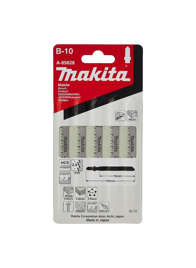 ماكيتا ( A-85628 ) 105 x 125mm B-10 Jig Saw Blade - (Pack of 5) Silver 105 mm - Image 3