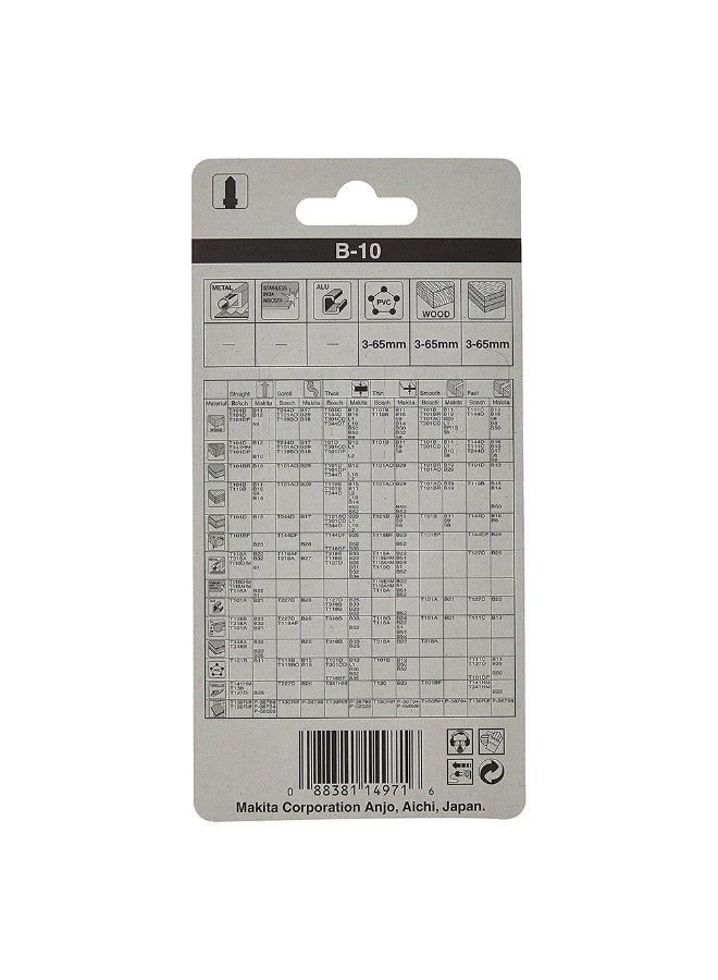 ماكيتا ( A-85628 ) 105 x 125mm B-10 Jig Saw Blade - (Pack of 5) Silver 105 mm - Image 2