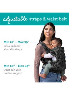 infantino Flip 4-In-1 Convertible Baby Carrier, Adjustable Ergonomic Seat, Shoulder Straps And Waist Belt - Black Leopard  - Image 4