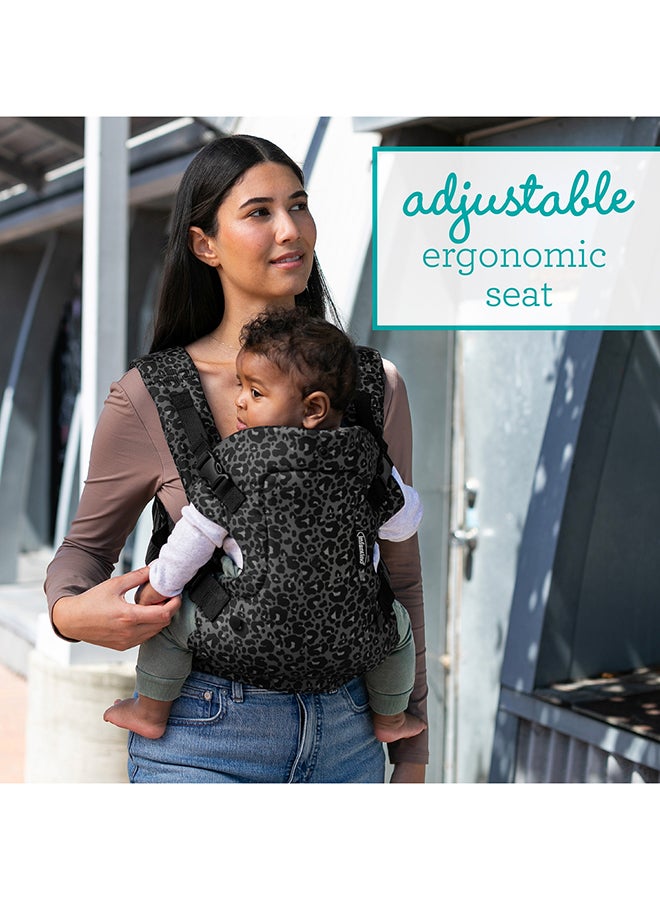 infantino Flip 4-In-1 Convertible Baby Carrier, Adjustable Ergonomic Seat, Shoulder Straps And Waist Belt - Black Leopard  - Image 5