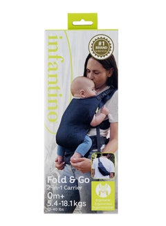 infantino Fold And Go 2-In-1 Baby Carrier Ideal For Travel And Quick Everyday Outing, Utra Lihjtweight And Comapct Carrier  - Image 3