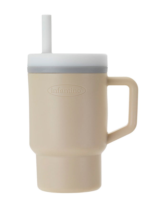 infantino My 1St Tumbler – Adorable Miniature Tumbler With Leak-Resistant Straw And Toddler-Friendly Handle, Encourages Hydration, 6M+, 9 Oz, Sand  - Image 1