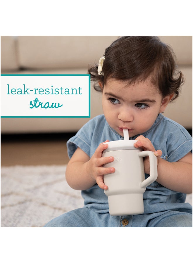 infantino - My 1St Tumbler – Adorable Miniature Tumbler With Leak-Resistant Straw And Toddler-Friendly Handle, Encourages Hydration, 6M+, 9 Oz, Sand - Image 1