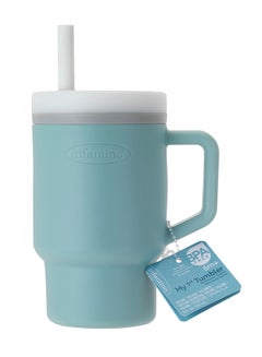 infantino My 1St Tumbler – Adorable Miniature Tumbler With Leak-Resistant Straw And Toddler-Friendly Handle, Encourages Hydration, 6M+, 9 Oz, Moody Blue  - Image 5