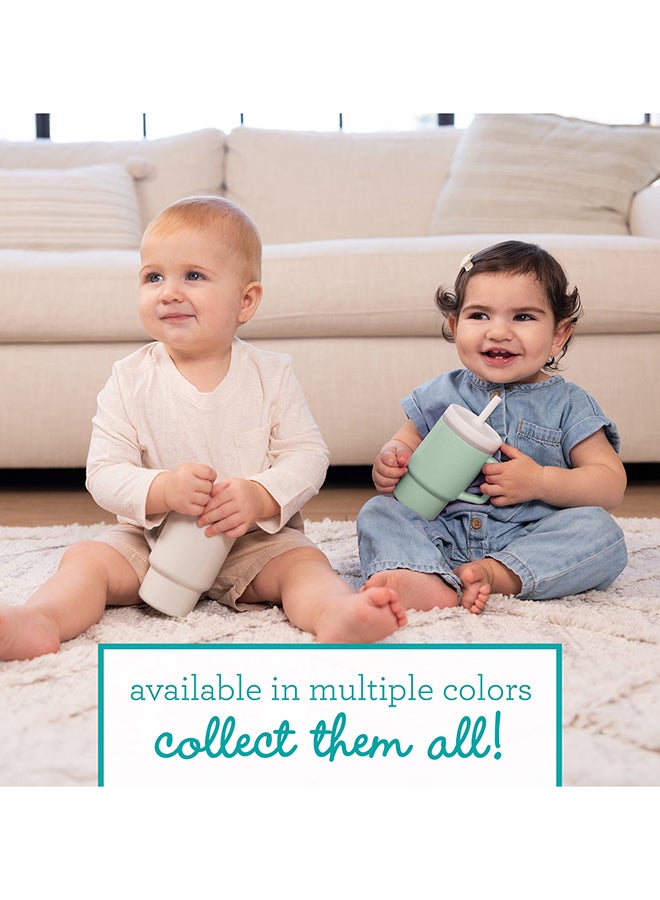 infantino - My 1St Tumbler – Adorable Miniature Tumbler With Leak-Resistant Straw And Toddler-Friendly Handle, Encourages Hydration, 6M+, 9 Oz, Moody Blue - Image 1