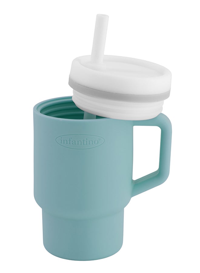 إنفانتينو كوبى الأول – كوب صغير لطيف مع شفاطة مقاومة للتسرب ومقبض مناسب للأطفال، يشجع على الترطيب، 6 أشهر فما فوق، 9 أونص، أزرق غامق - Image 2