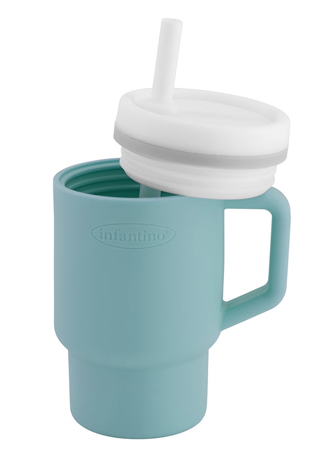 infantino My 1St Tumbler – Adorable Miniature Tumbler With Leak-Resistant Straw And Toddler-Friendly Handle, Encourages Hydration, 6M+, 9 Oz, Cool Mint  - Image 2