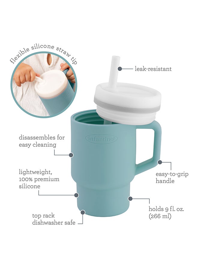 infantino My 1St Tumbler – Adorable Miniature Tumbler With Leak-Resistant Straw And Toddler-Friendly Handle, Encourages Hydration, 6M+, 9 Oz, Cool Mint  - Image 3