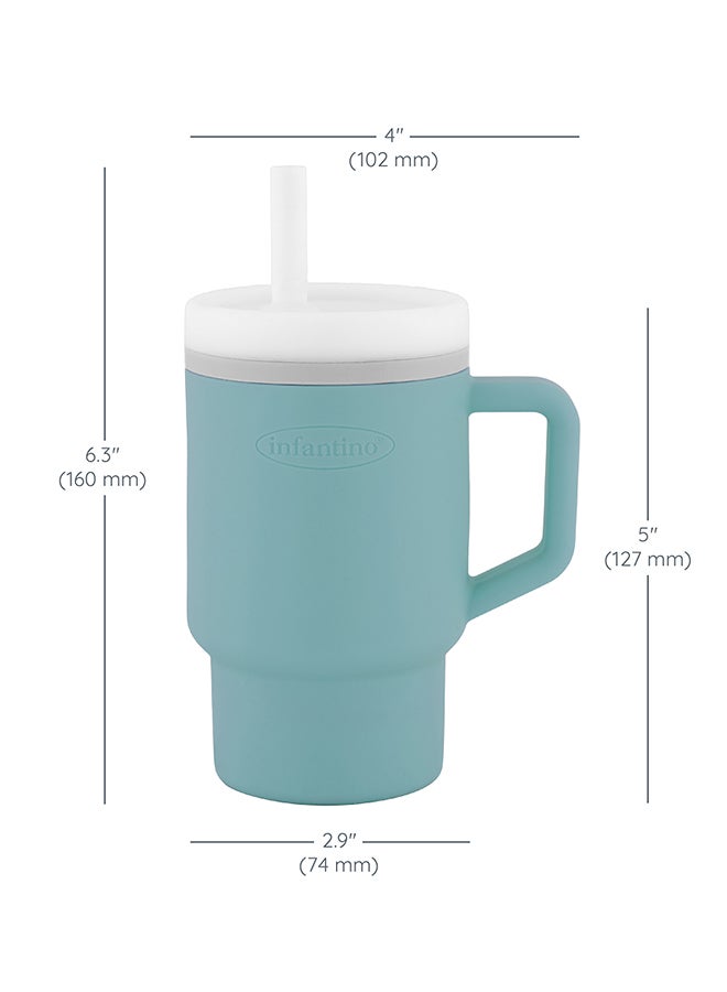 infantino My 1St Tumbler – Adorable Miniature Tumbler With Leak-Resistant Straw And Toddler-Friendly Handle, Encourages Hydration, 6M+, 9 Oz, Cool Mint  - Image 4