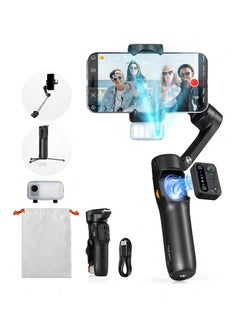 hohem Hohem iSteady V3 Foldable Smartphone Gimbal Stabilizer with Detachable Remote Control, 3-Axis Phone Gimbal, Magnetic AI Tracker, Built-in Extendable Rod & Tripod Perfect for Travel, Vlog(Black)  - Image 1