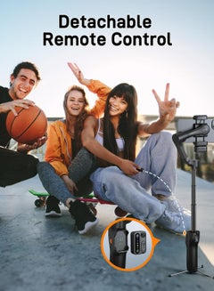 hohem Hohem iSteady V3 Foldable Smartphone Gimbal Stabilizer with Detachable Remote Control, 3-Axis Phone Gimbal, Magnetic AI Tracker, Built-in Extendable Rod & Tripod Perfect for Travel, Vlog(Black)  - Image 2