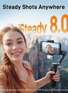 hohem Hohem iSteady V3 Foldable Smartphone Gimbal Stabilizer with Detachable Remote Control, 3-Axis Phone Gimbal, Magnetic AI Tracker, Built-in Extendable Rod & Tripod Perfect for Travel, Vlog(Black)  - Image 4