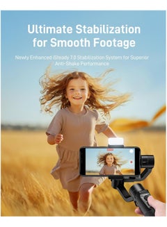 hohem iSteady Mobile+ Kit Gimbal Stabilizer for Smartphone, 3-Axis Phone Gimbal with Fill Light, Ultra-Wide-Angle Mode, 600° Inception, YouTube Vlog Stabilizer for Android and iPhone 15,14,13 PRO Max Black  - Image 4
