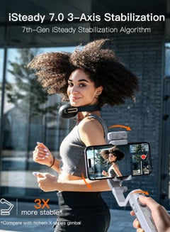 هوهم hohem iSteady XE Kit Gimbal Stabilizer for Smartphone, 3-Axis Gimbal for iPhone & Android with Magnetic Adjustable Fill Light, Portable & Foldable Stabilizer for Video Recording, YouTube TikTok Video  - Image 5