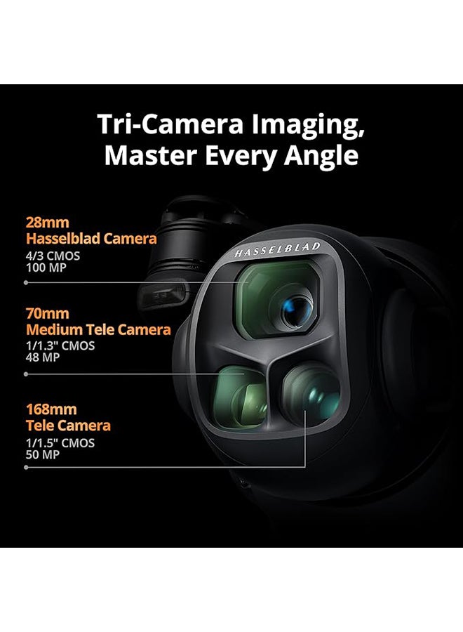 dji Mavic 4 Pro with DJI RC 2, Flagship Tri-Camera Drone with 100MP 4/3 CMOS Hasselblad Camera, Drone for Professionals, 30km Video Transmission, 51-Min Max Flight Time - Image 2