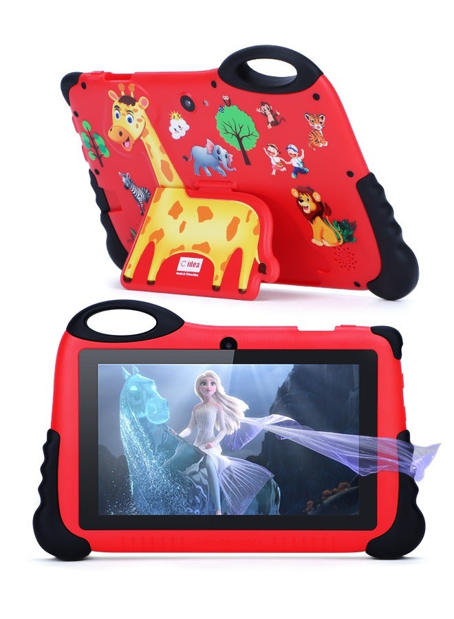 C idea Tablet for Kids Age 3-7,Android 13 Kids Tablet for Toddler,7" Children Tablet with Case/WiFi/4GB RAM 32GB ROM(512GB TF) HD IPS Safety Eye Protection for Boys and Girls Gift (Red)  - Image 1