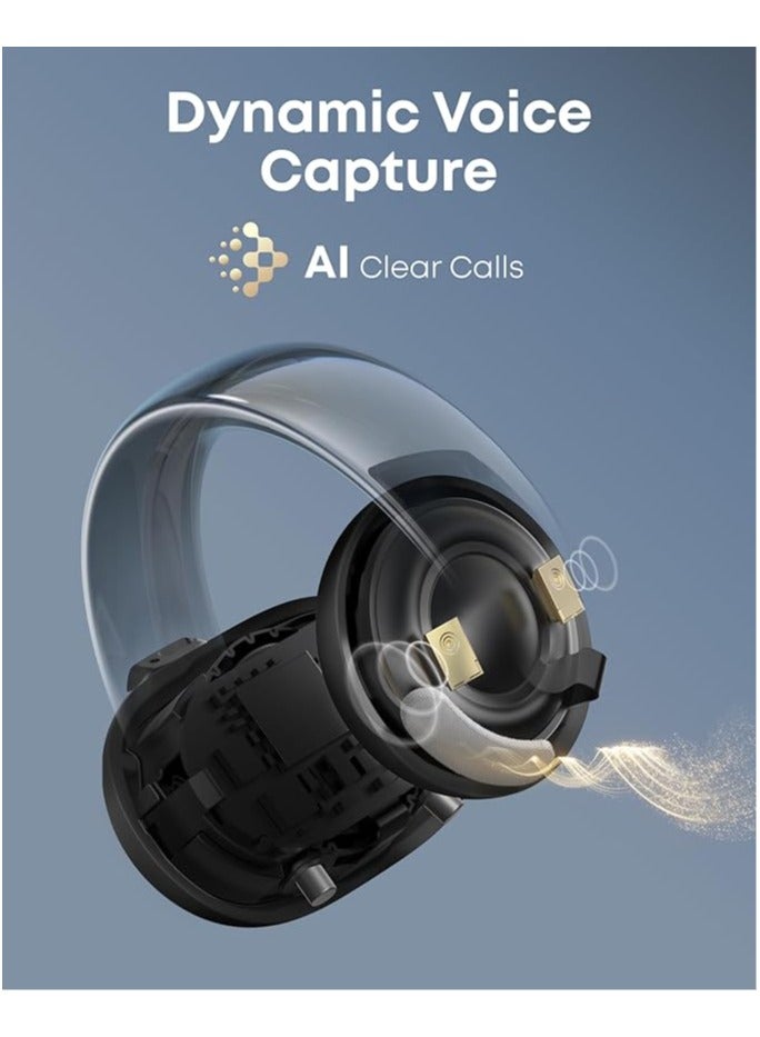 Soundcore AeroClip by Anker, Open-Ear Earbuds, Clip-On Headphones, Adaptive Comfort, Clear Calls with 4 Mics and AI, Stable Fit, 12mm Drivers for Powerful Bass, Hi-Res, Open-Ring Design Black  - Image 3
